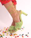 Silvia Cobos Candy Lace Up Mid Heel Verde